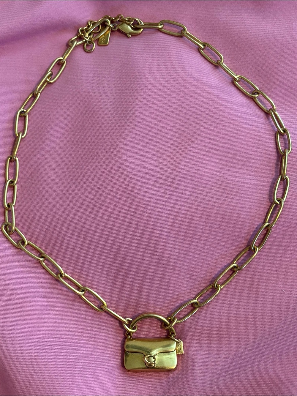 Coach gold tabby pendant necklace